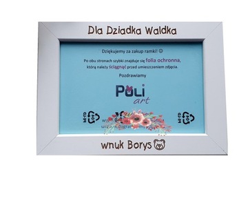 Ramka z grawerowanym tekstem Dzień Babci i Dziadka