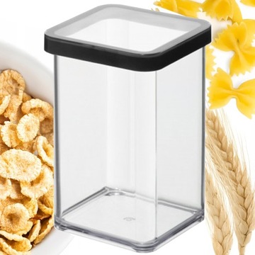 ROTHO POJEMNIK ORGANIZER NA ŻYWNOŚĆ ARTYKUŁY SYPKIE CZARNA OBWÓDKA 1L LOFT