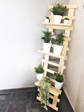 DREWNIANA drabinka, kwietnik, półka, stojak- 150cm