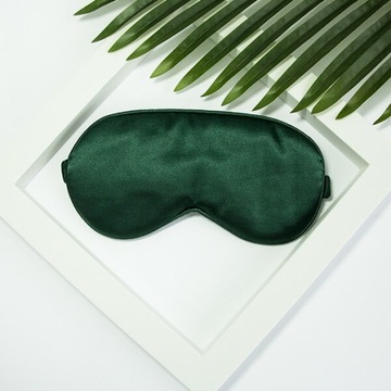Атласный спальный комплект с повязкой на голову, резинкой и сумкой YEYE Green