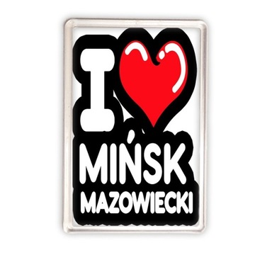 magnes akrylowy kocham Mińsk Mazowiecki
