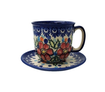 FILIŻANKA ZE SPODKIEM-CERAMIKA BOLESŁAWIEC