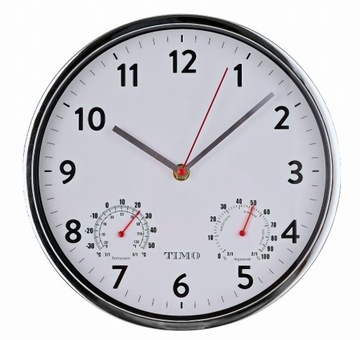 ZEGAR ŚCIENNY OKRĄGŁY CZYTELNY 25 cm SREBRNY (T79)