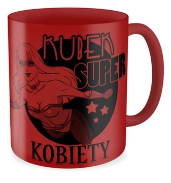 Kubek czerwony SUPER KOBIETA prezent dziewczyny