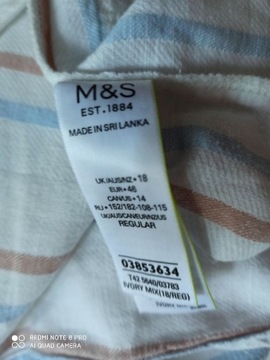 M&S SUKIENKA swobodna z lnem kieszenie 44/46