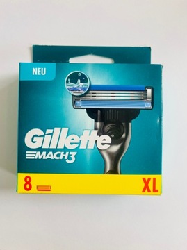 ОРИГИНАЛЬНЫЕ КАРТРИДЖИ С ЛЕЗВИЯМИ ДЛЯ БРИТВЫ GILLETTE MACH3 8 ШТ. XL