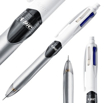 BIC 4COLOURS DŁUGOPIS AUTOMATYCZNY 3 KOLORY + OŁÓWEK AUTOMATYCZNY Z GUMKĄ