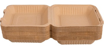 КОРОБКА ДЛЯ УЖИНА ДЛЯ БУРГЕРОВ САХАРНОГО Тростника 24x23x8,5 50 шт.