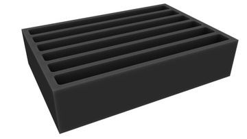 Полноразмерный пенопласт с 6 вырезами 370x32 мм.