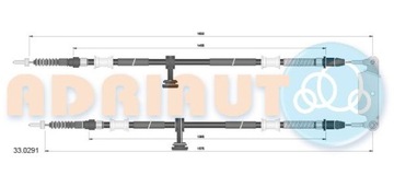 LINKA HAMULCA RĘCZNEGO 33.0291 ADRIAUTO OPEL