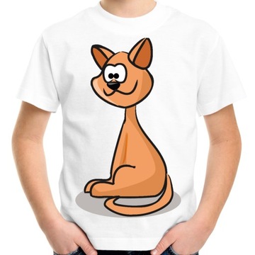 Koszulka dziecięca z kotem t-shirt kot dla małego dziecka na prezent 128