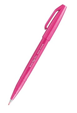 RÓŻOWY PISAK PĘDZELKOWY DO KALIGRAFII PENTEL BRUSH SIGN PEN SES15C