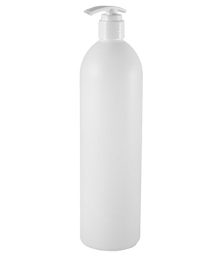 Butelka z pompką 1000ml, HDPE, 28/410, Biała