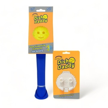 Zestaw Scrub Daddy NIEBIESKA myjka, dozownik + złączka do gąbki GRATIS