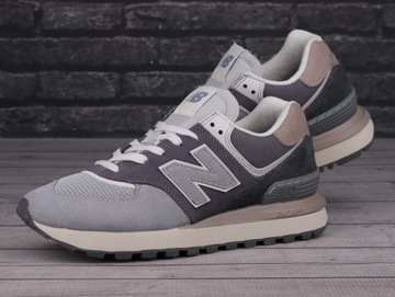 Buty sneakersy męskie sportowe New Balance BIAŁY SZARY BEŻOWY SKÓRA