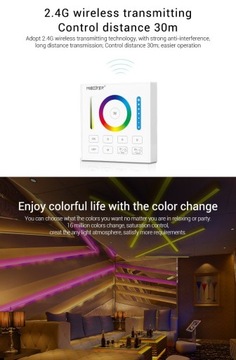 ПАНЕЛЬ УПРАВЛЕНИЯ СВЕТОДИОДАМИ 1 ЗОНА RGB CCT MILIGHT B0 ЧЕРНАЯ MiBoxer