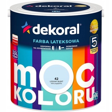 FARBA DEKORAL MOC KOLORU LODOWY BŁĘKIT 5L