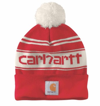 Kolorowa Zimowa Czapka Carhartt Knit Pom-Pom Cuffed Logo / kolor Arborvitae