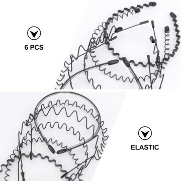 6 мужских противоскользящих металлических лент для волос