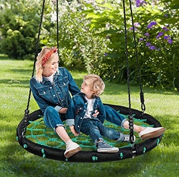 КАЧЕЛИ ГНЕЗДА АИСТА XL 100см КРАСНЫЕ - ЧЕРНЫЕ ВЕРЕВКИ 18мм