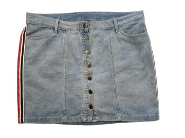 Spódnica damska jeans mini lampas guziki rozpinana