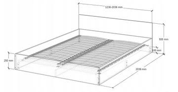 Кровать Joma двуспальная 160х200см + гибкий каркас