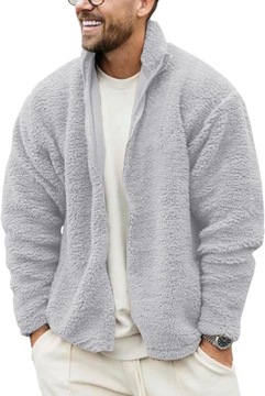 Męska bluza z kapturem Teddy Fleece Męska kurtka polarowa z podniesionym