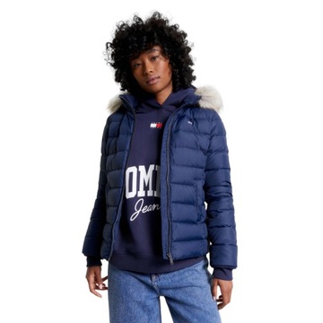 TOMMY HILFIGER PUCHOWA KURTKA DAMSKA TJW BASIC HOODED JACKET GRANATOWA r.L