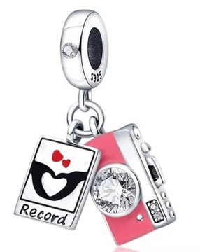 MD charms zawieszka różowy aparat record | S925
