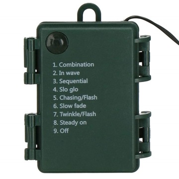 Lampki choinkowe 50 LED 5m Zewnętrzne +Timer IP44 8 Funkcji Na Baterie