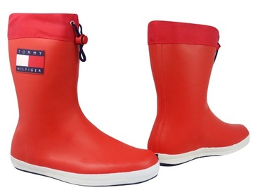 TOMMY HILFIGER KALOSZE BUTY DAMSKIE CZERWONE