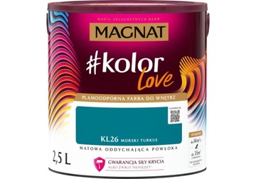 Farba plamoodporna #kolorLove morski turkus 2,5 L MAGNAT