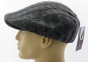 Kaszkiet męski Linea Uomo Czapka M/L 57/58cm beret Szary Ciepły