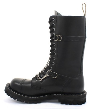 СТАЛЬНЫЕ ЧЕРНЫЕ БОТИНКИ С 15 ОТВЕРСТИЯМИ 151/O/CHA-I/B 36