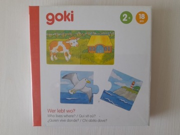 MINIPUZZLE GOKI GDZIE MIESZKAJĄ ZWIERZĘTA 18EL 2+