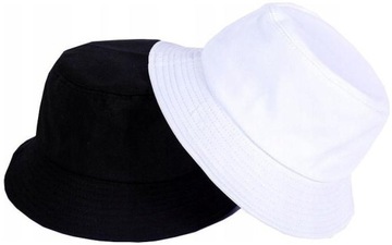 Dwustronny kapelusz rybacki czapka BUCKET HAT damski męski czarny biały