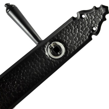 KLAMKA DRZWIOWA CZARNA LOFT RETRO KUTA METALOWA