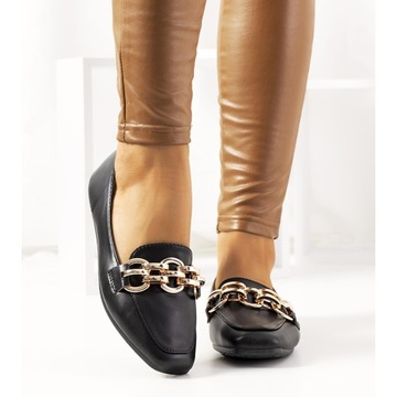 Черные лоферы на цепочке Tillison, размер 39.