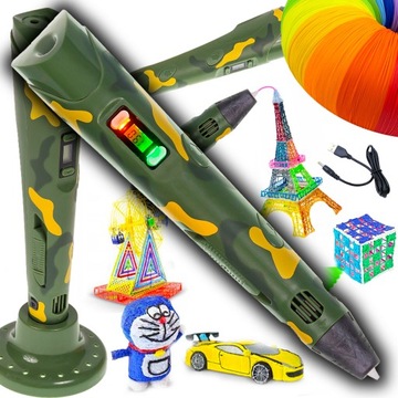 DŁUGOPIS 3D Dla Dzieci DRUKARKA 3 D PEN Zestaw FILAMENT PLA WYŚWIETLACZ LCD