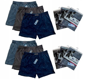 6x LUZNE BOKSERKI cotton world MAJTKI SPODENKI męskie 100% BAWEŁNA - M