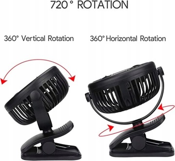 Вентилятор для зарядки Mini USB с зажимом