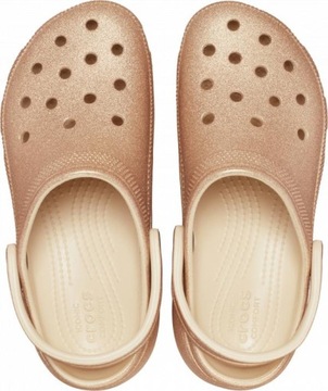 Damskie Buty Chodaki Klapki Crocs Platforma Glitter 207241 Clog 41-42