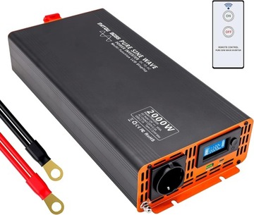 Przetwornica 12v 230v Czysty Sinus 2000W konwerter samochodowy L747