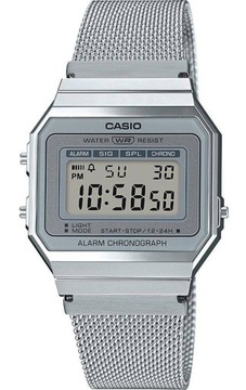 Zegarek srebrny Casio Vintage A700WEM-7AEF stoper