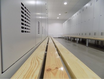 Скамейка раздевалка для шкафа охраны труда и техники безопасности, ширина 60 см.