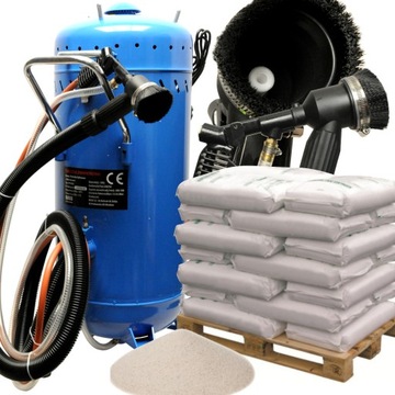 BEZPYŁOWA PIASKARKA SYFONOWA 105L + PIASEK 250kg