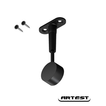 Czarny okrągły uchwyt MODERN do drążka ubraniowego