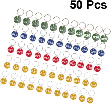50 szt. etykiet do kluczy numerycznych, metalowy