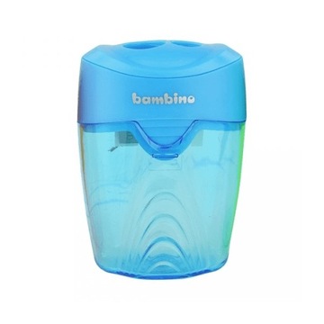 Temperówka podwójna BAMBINO z pojemnikiem kolorowa
