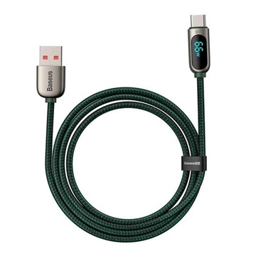 Kabel USB do USB-C Baseus Display, 66W, 2m GREEN